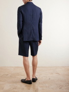De Petrillo - Linen Single-Breasted Blazer - Blue
