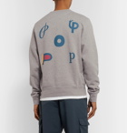 Pop Trading Company - Logo-Print Mélange Fleece-Back Cotton-Jersey Sweatshirt - Gray