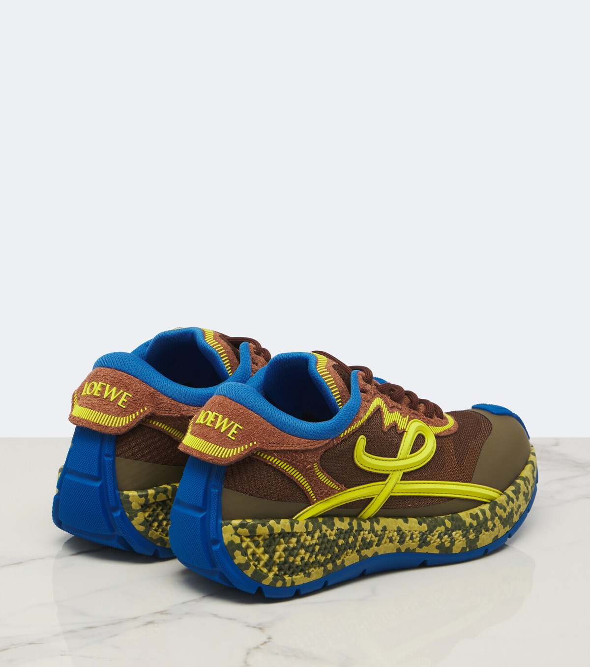 Loewe Pogo colorbocked mesh-trimmed sneakers