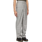 R13 Grey Plaid Crossover Trousers