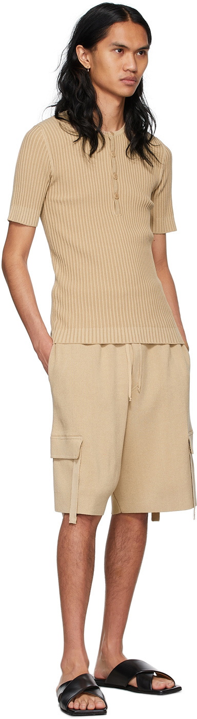ANDREĀDAMO SSENSE Exclusive Beige Viscose Shorts