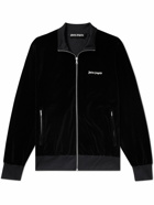 Palm Angels - Logo-Embroidered Cotton-Blend Velour Track Jacket - Black