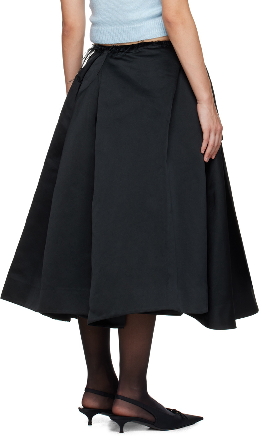 SHUSHU/TONG プリーツスカート　ブラック SHUSHU/TONG Black Irregular Pleated Midi Skirt Shushu/Tong