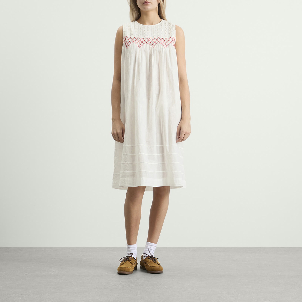 Damson Madder Women's Ambrose Midi Night Dress in White