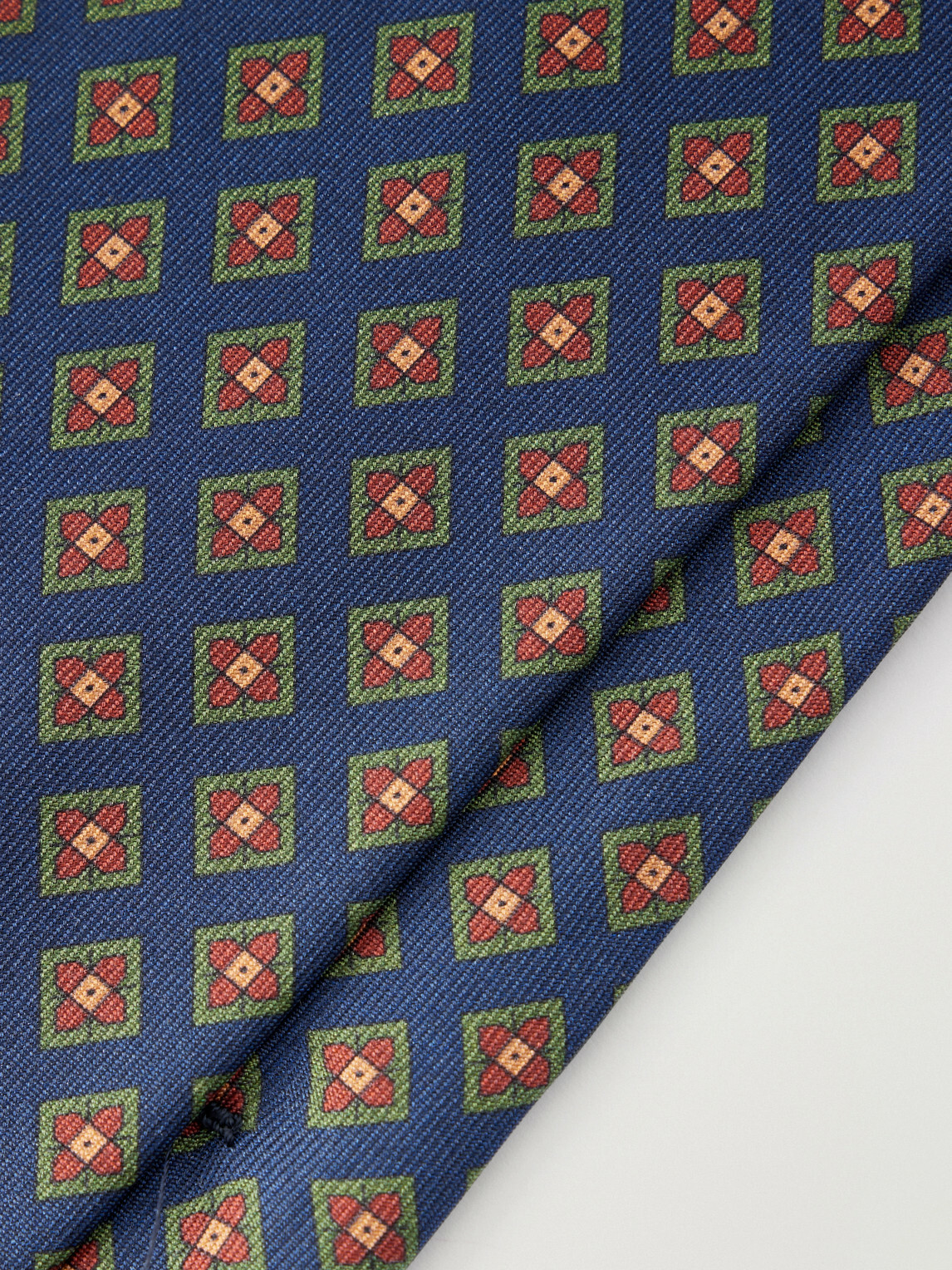 Rubinacci - 8cm Printed Silk-Twill Tie - Blue