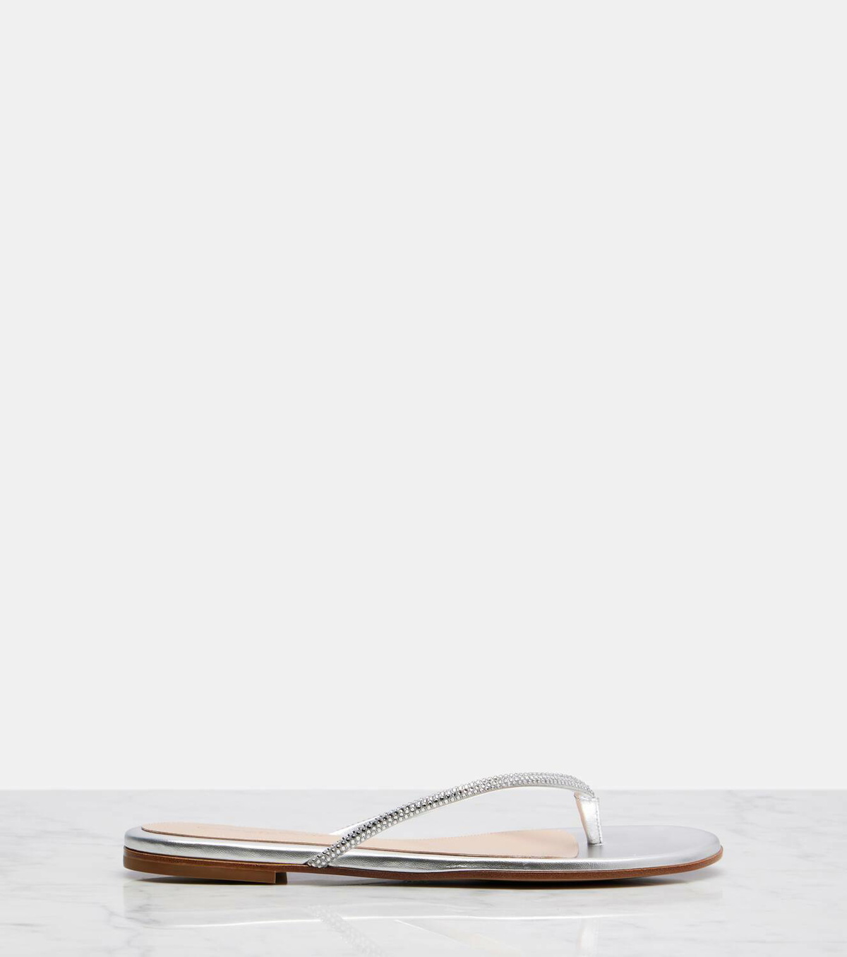 Gianvito Rossi India metallic leather thong sandals