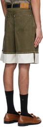 Bottega Veneta Khaki Colored Denim Shorts