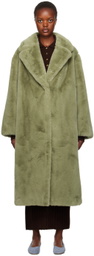 Stand Studio Green Maria Faux-Fur Coat