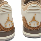 Air Jordan 3 Retro BG Sneakers in Light Orewood Brown/Metallic Gold