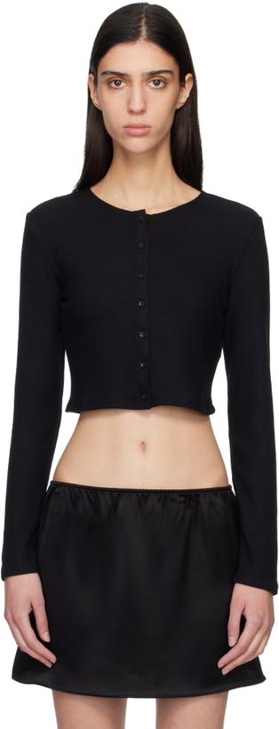 Photo: LESET Black Lauren Crop II Cardigan