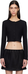 LESET Black Lauren Crop II Cardigan