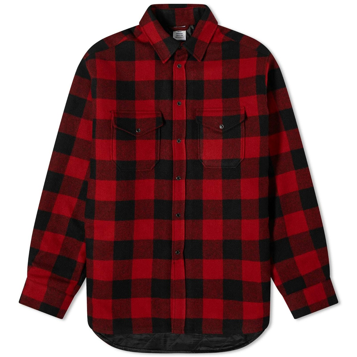 Photo: Vetements Men's Flannel Shirt Jacket in Red/Black Check
