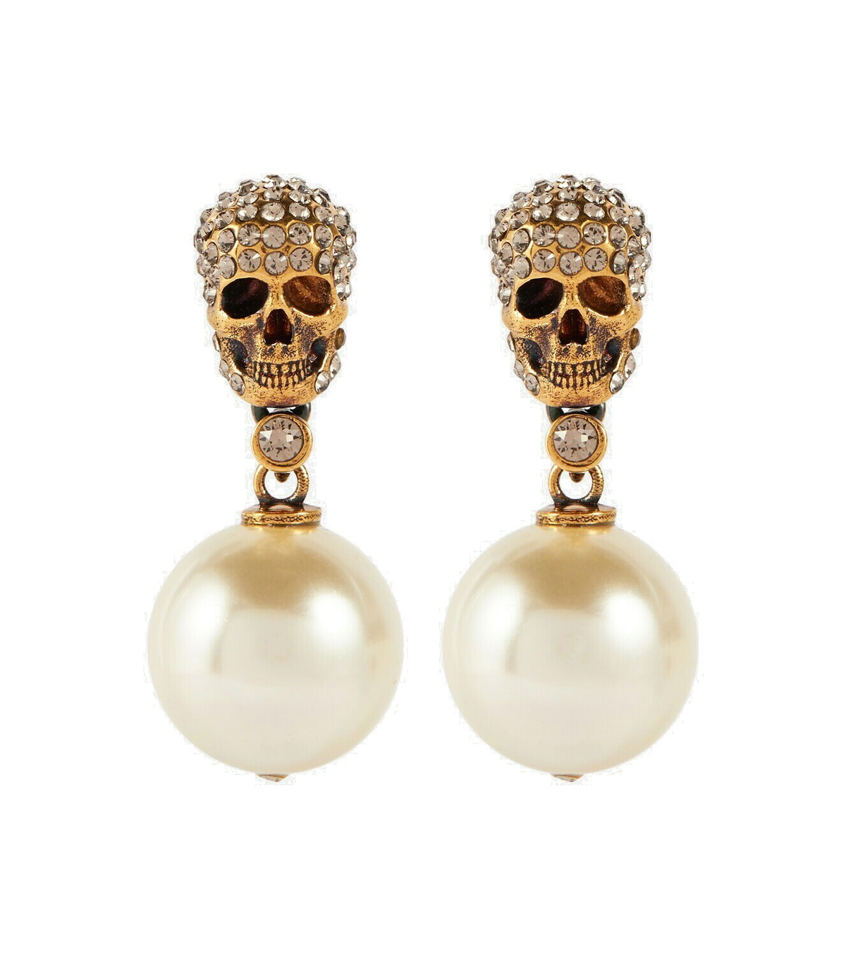 アクセサリーその他 ALEXANDER MCQUEEN 'Skull' earrings Gold 582698J160K Alexander McQueen - Skull pearl drop earrings Alexander McQueen