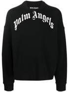 PALM ANGELS - Curved Logo Crewneck Sweatshirt