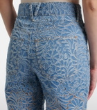 Veronica Beard Taylor floral wide-leg jeans
