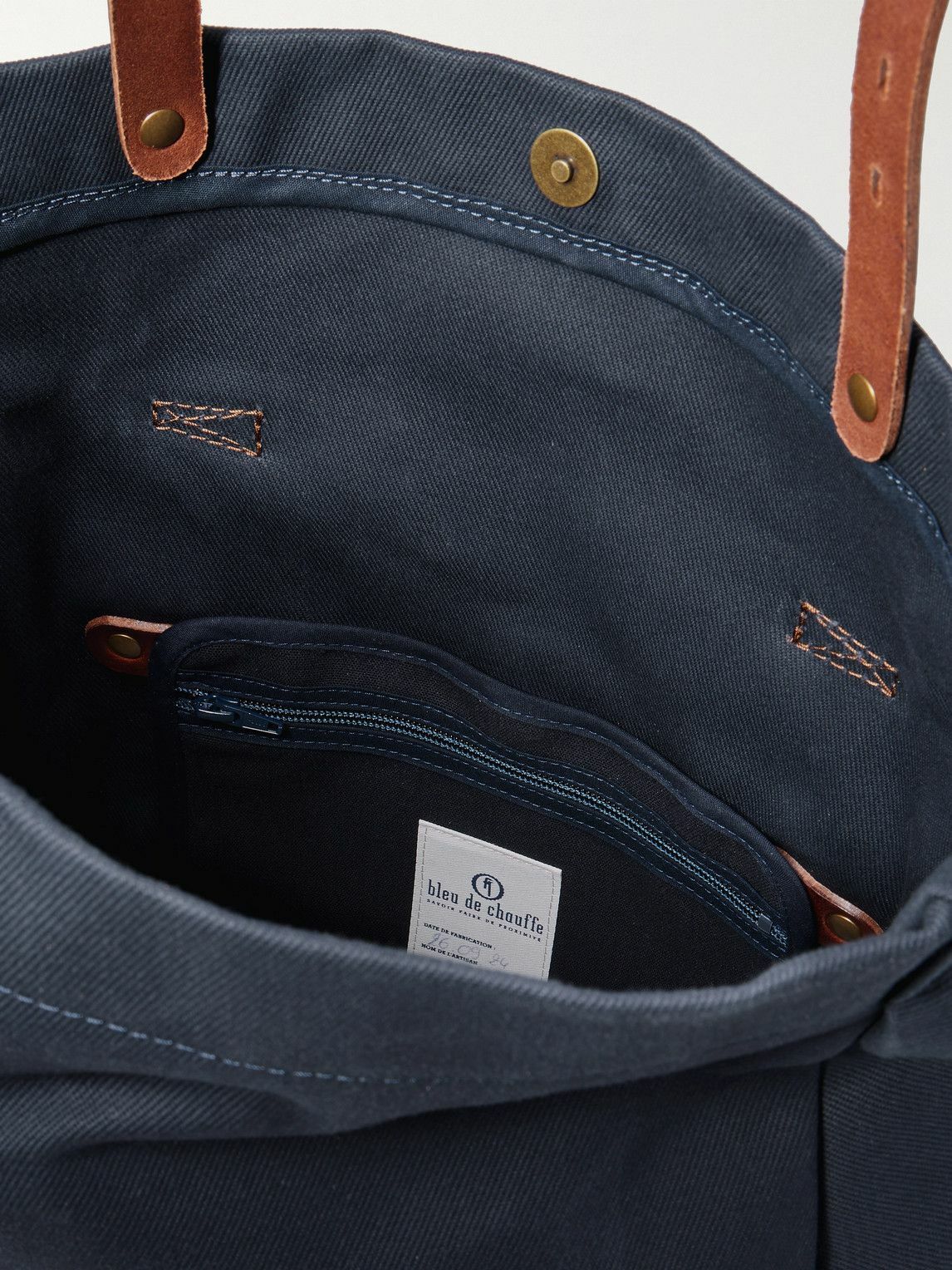 Bleu de Chauffe - Gaston Leather-Trimmed Cotton-Canvas Messenger Bag