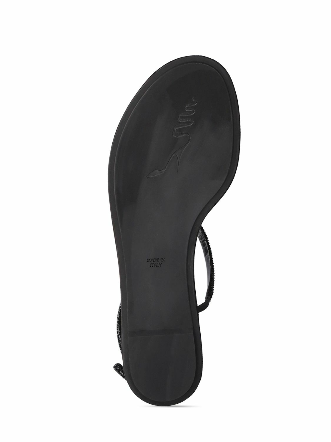 RENÉ CAOVILLA 10mm Satin & Crystal Flat Sandals