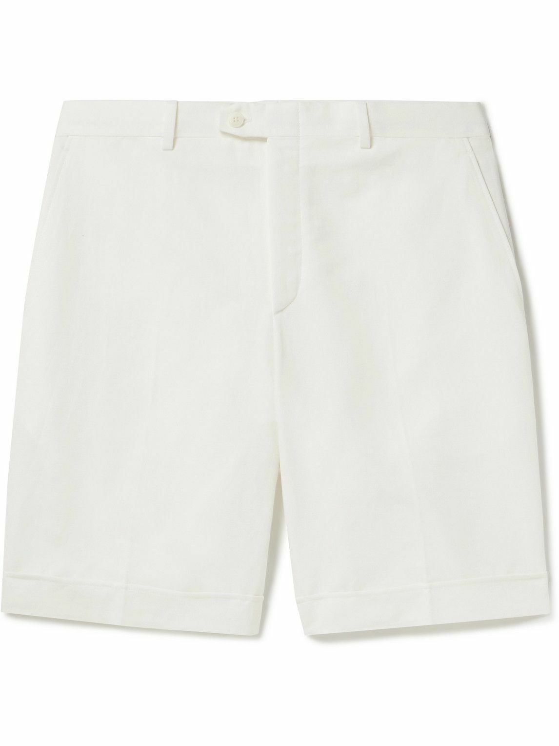 Photo: Brioni - Lerici Straight-Leg Linen and Cotton-Blend Shorts - White