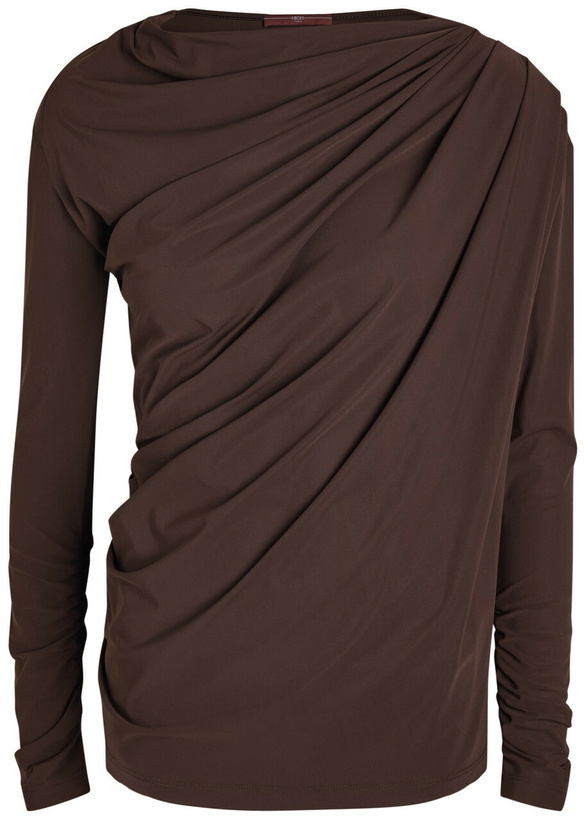 Photo: High Aslant Draped Stretch-jersey top Charcoal