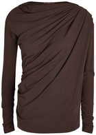 High Aslant Draped Stretch-jersey top Charcoal