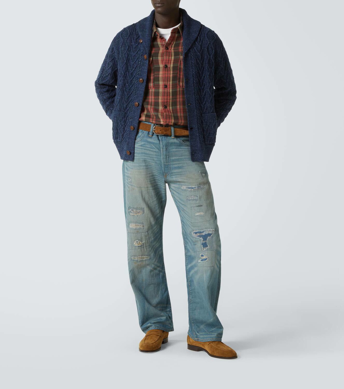 RRL Cable-knit cotton cardigan RRL