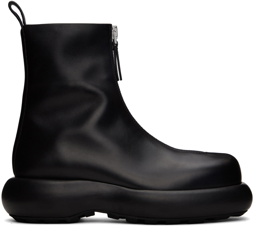 靴 jil sander zip boots Jil Sander Black Zip Boots Jil Sander