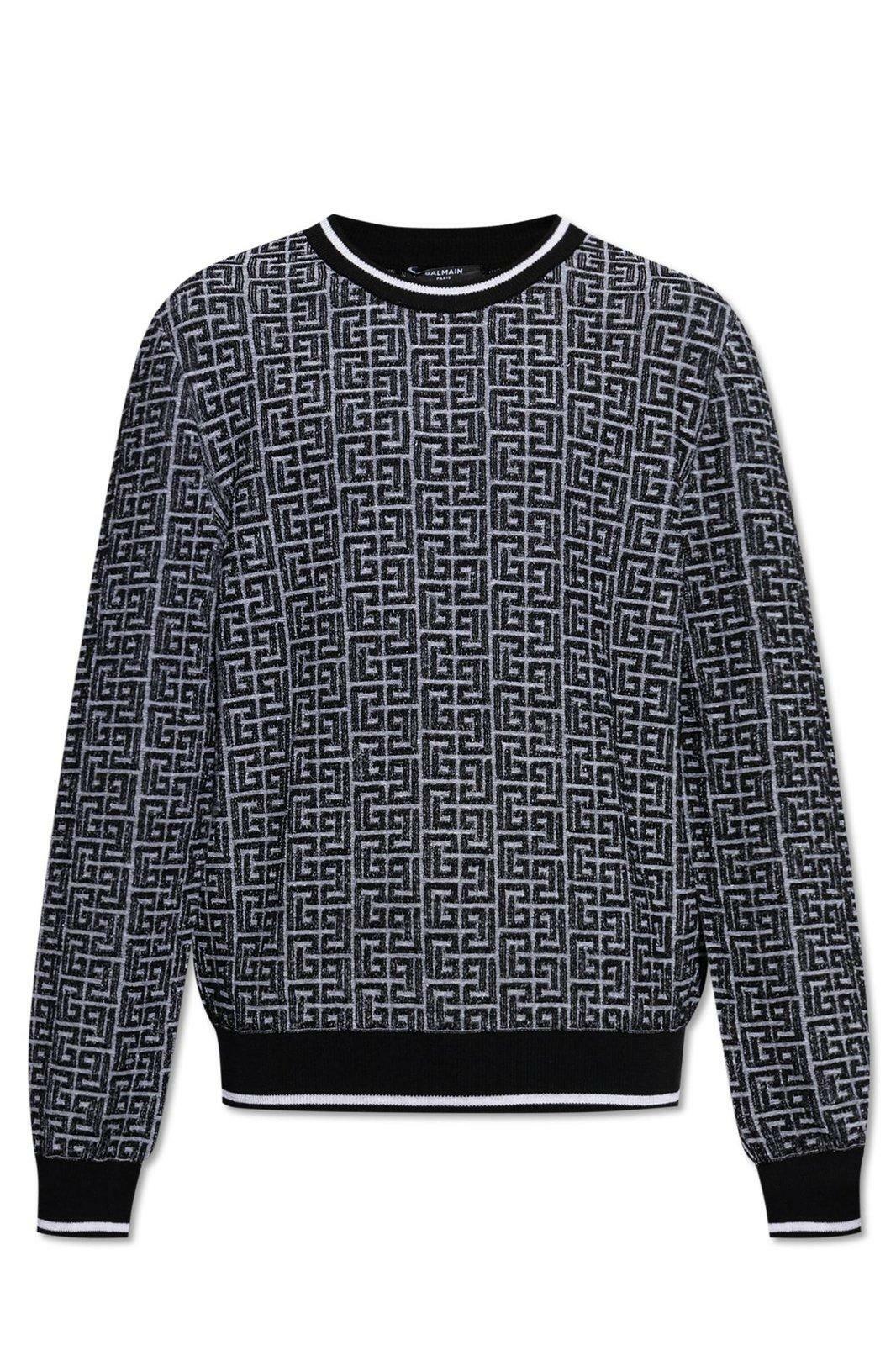 【送料&関税込】Balmain Logo Patch Double-collar Knit Sweate Balmain Logo Patch Double-collar Knit Sweater Balmain