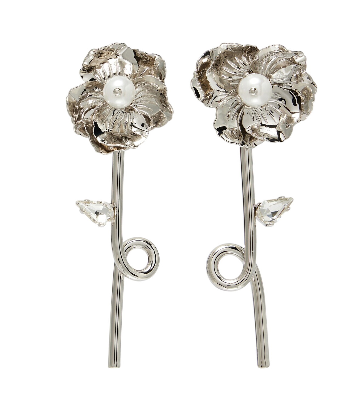 Simone Rocha Green Daisy Leaf Earrings Simone Rocha