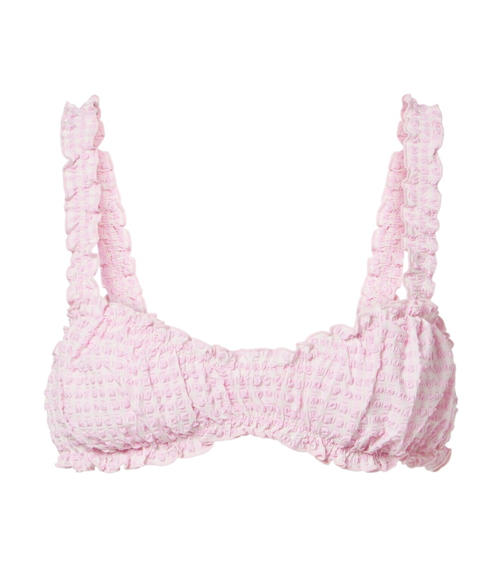 Photo: Simkhai Ruffled checked bikini top