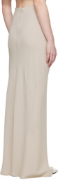 AMI Paris Beige Bias-Cut Maxi Skirt