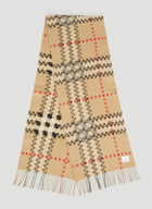 Pixelated Check Scarf in Beige