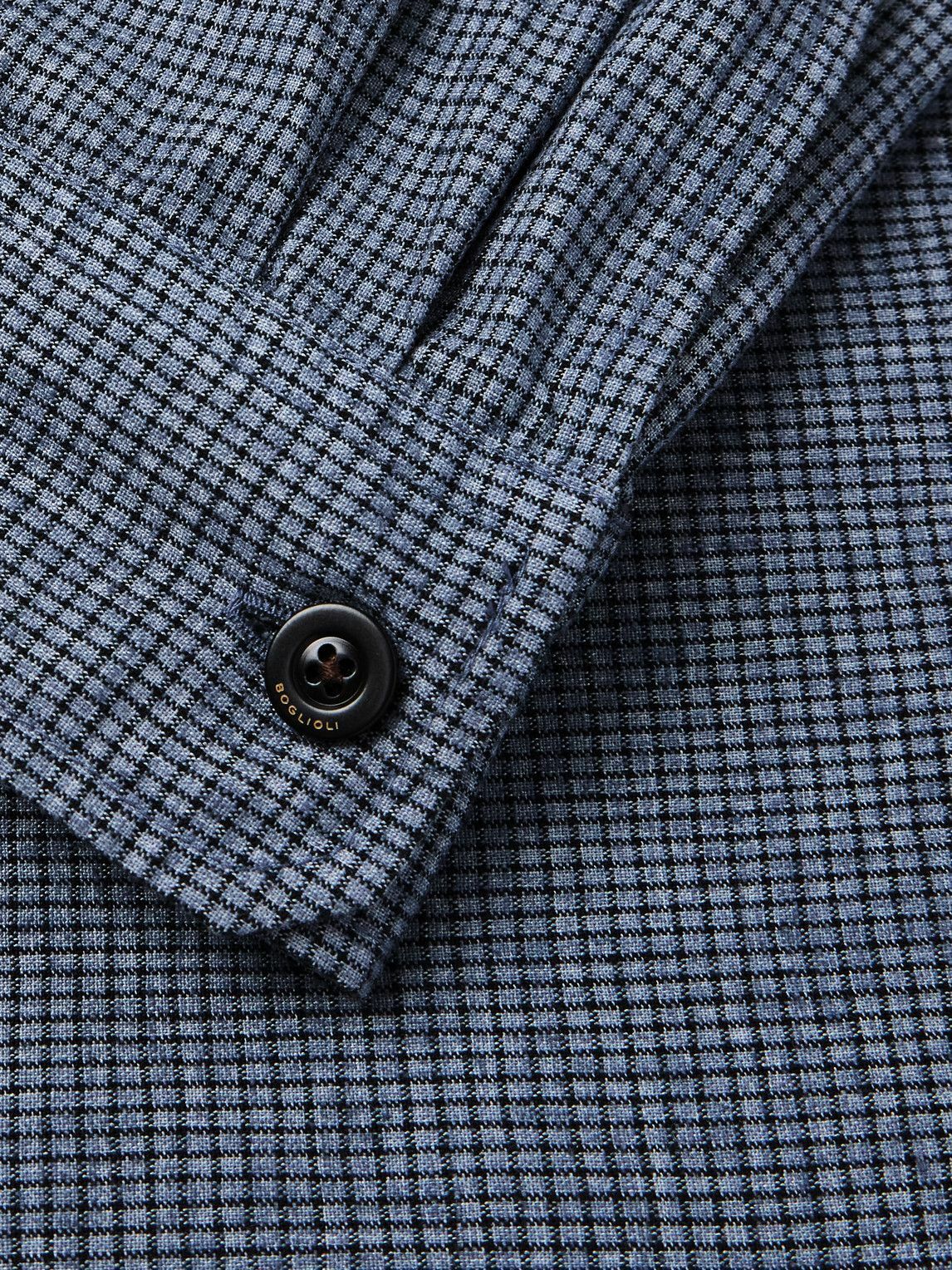 Boglioli - David Checked Cotton-Blend Overshirt - Blue