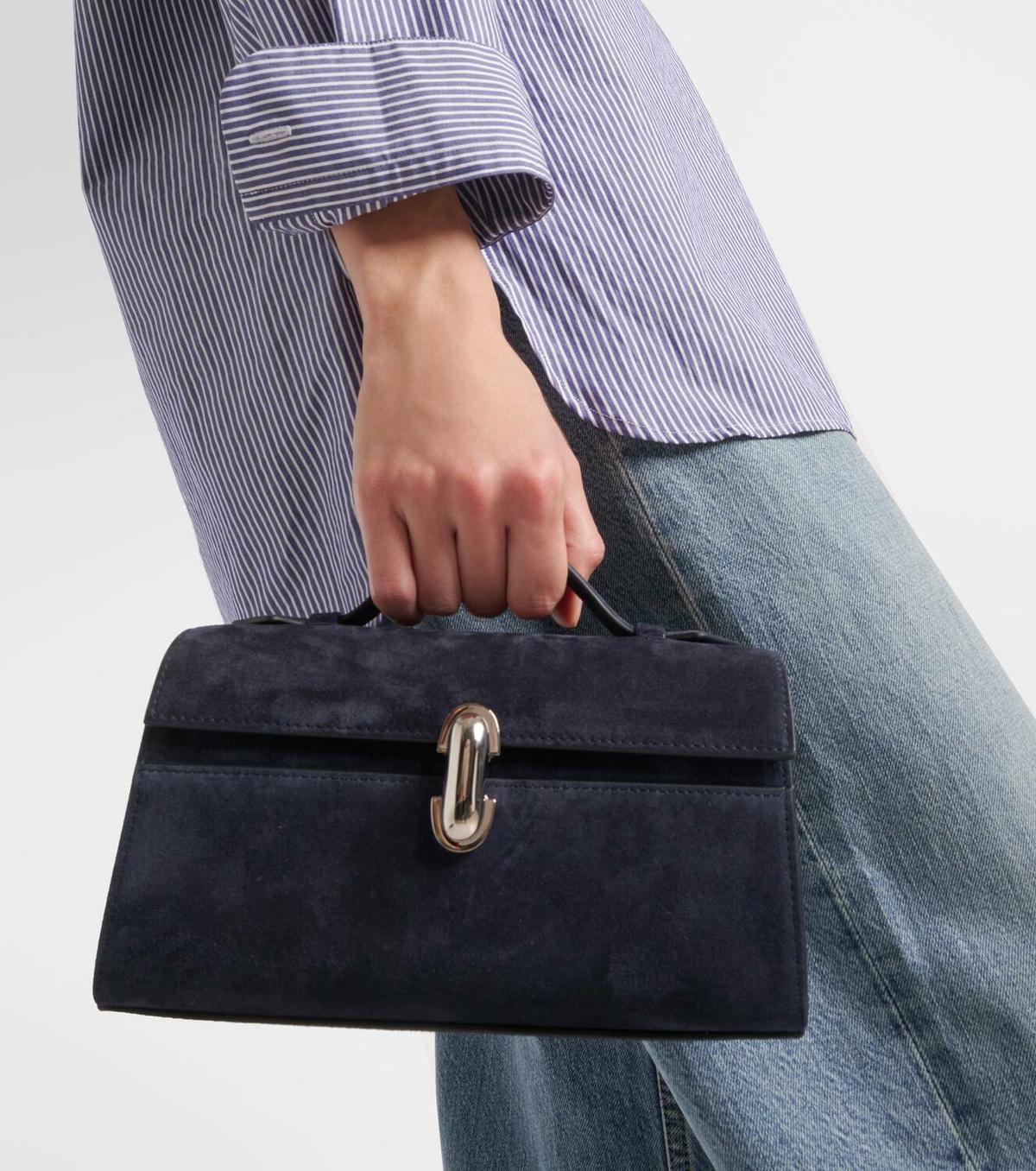 Savette Symmetry Pochette suede tote bag Savette