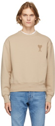 AMI Alexandre Mattiussi Beige Ami De Coeur Sweatshirt