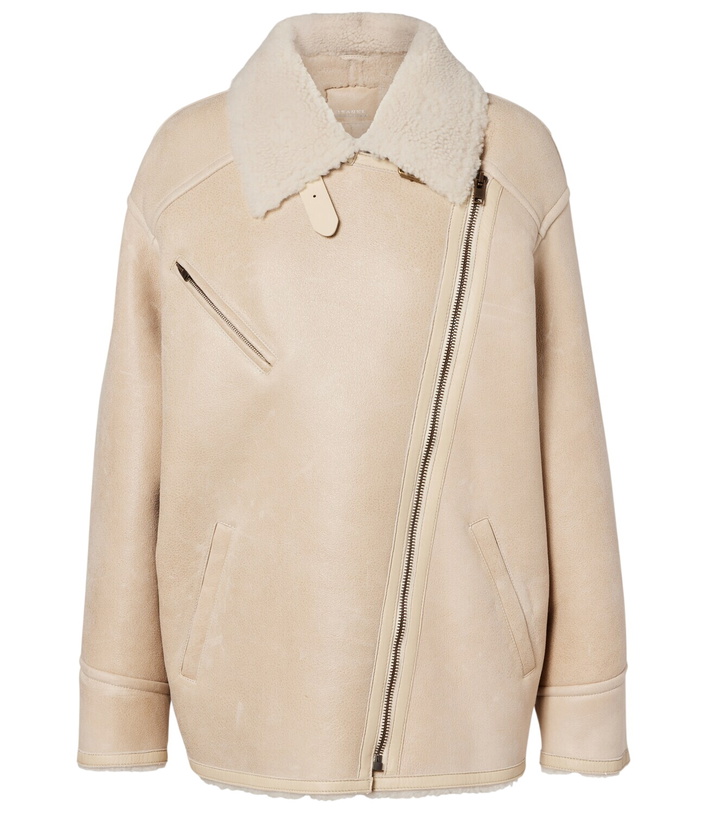Photo: Isabel Marant Adelina shearling-trimmed leather jacket