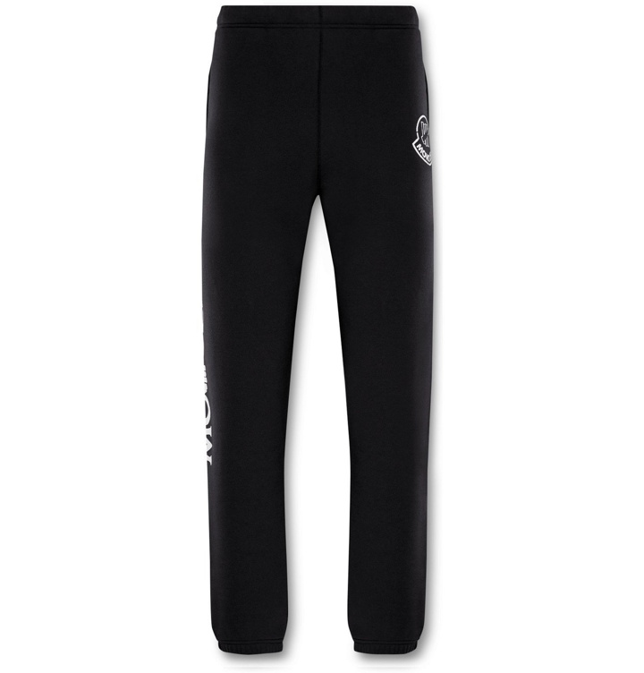 Photo: Moncler Genius - Undefeated Tapered 2 Moncler 1952 Logo-Print Fleece-Back Cotton-Jersey Sweatpants - Black
