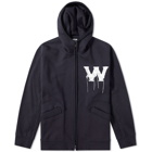 Wooyoungmi Zip Through W Logo Hoody