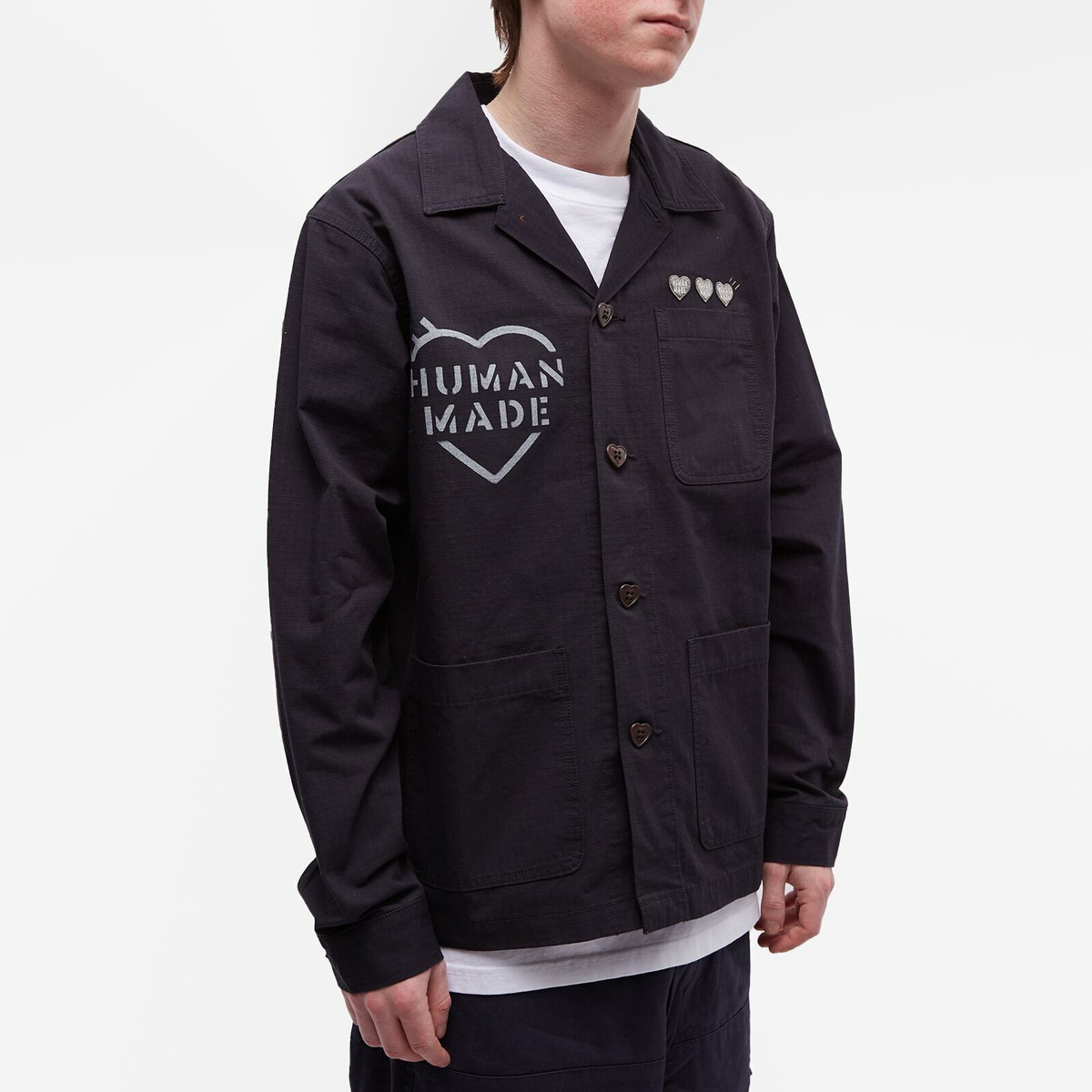 Human Made Men's Military Shirt Jacket in Navy Human Made