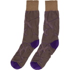 Issey Miyake Men Purple and Beige Tape Socks