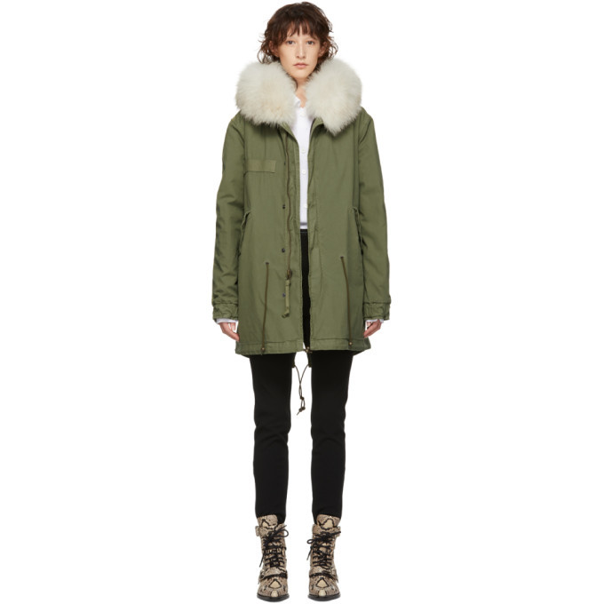 Mr and Mrs Italy Green Midi Canvas Parka