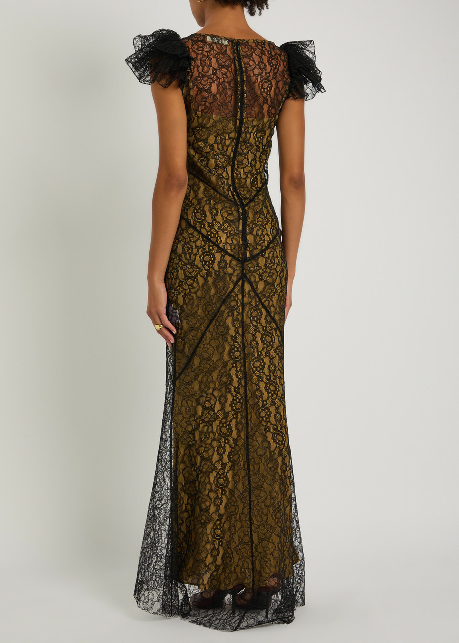 DE LA Vali Nephele Lace Maxi Dress Black
