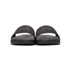 Dolce and Gabbana Black Tonal Logo Sandals