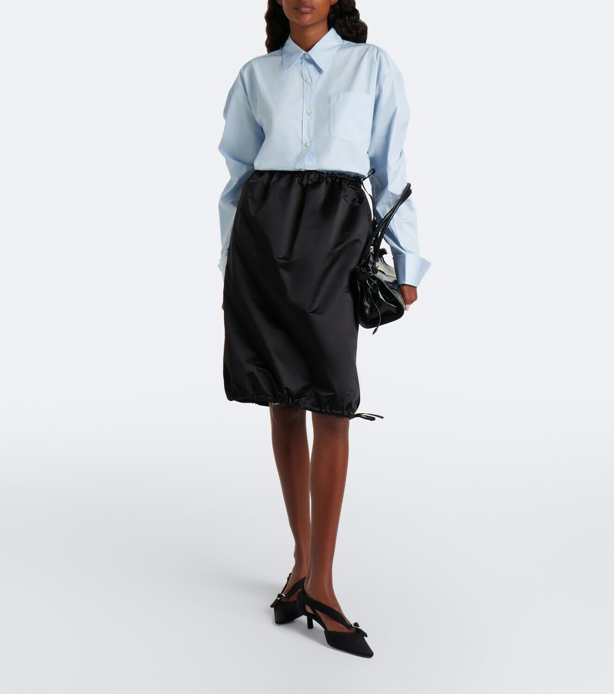 Prada Silk satin midi skirt