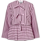 GANNI Stripe Peplum Blouse in Multicolour