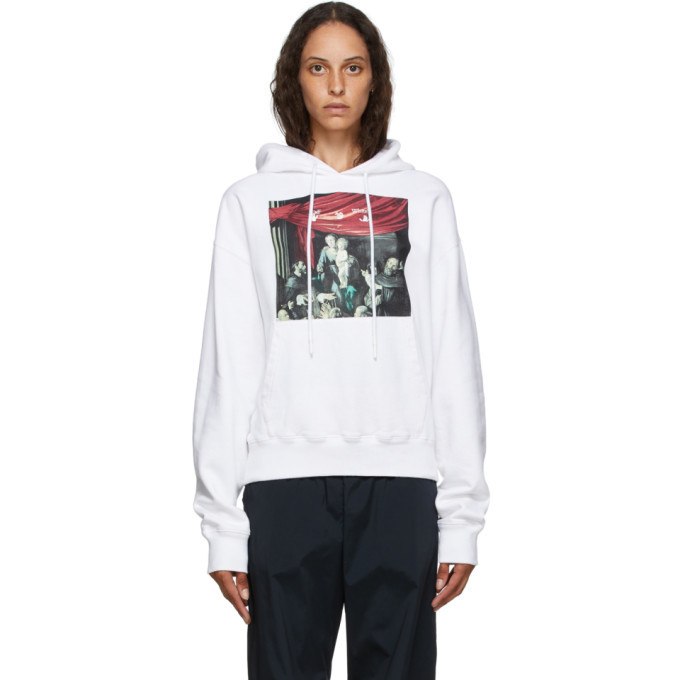 Off-White White Caravaggio Arrows Hoodie Off-White