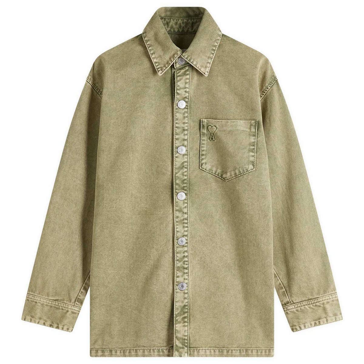 AMI Paris Women's ADC Denim Overshirt in Laurel