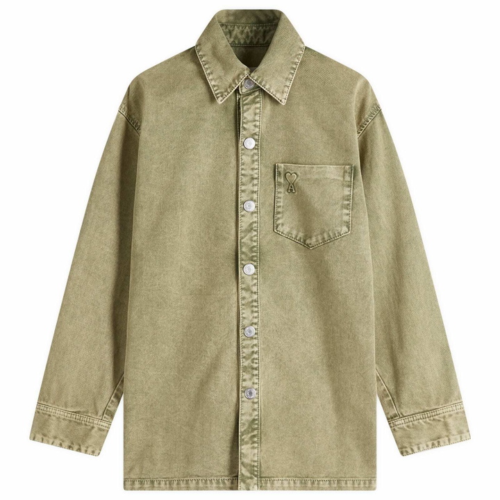 Photo: AMI Paris Women's ADC Denim Overshirt in Laurel