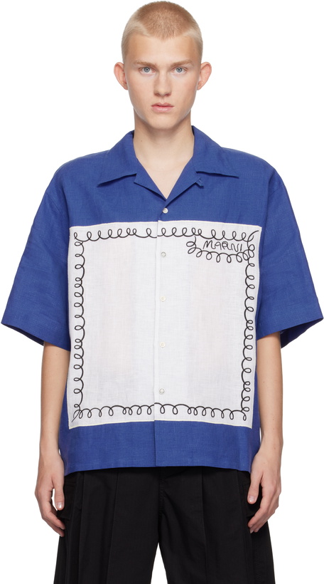 Photo: Marni Blue Embroidered Bowling Shirt