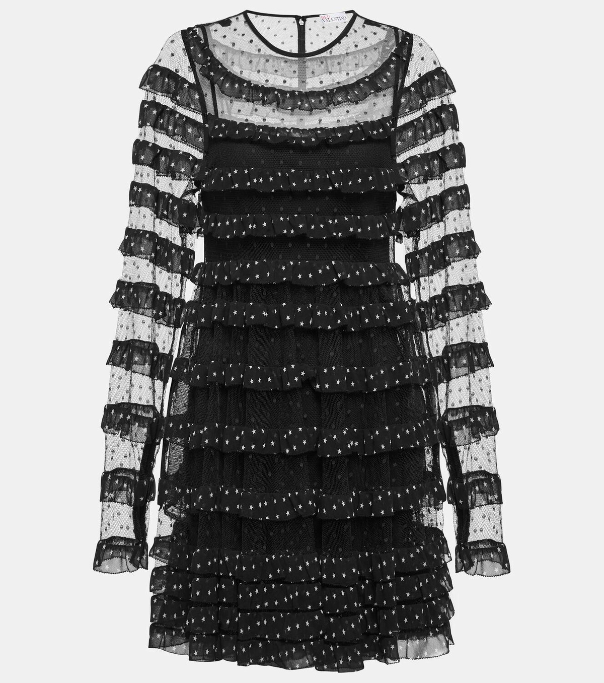 REDValentino Point d'esprit tulle and georgette minidress