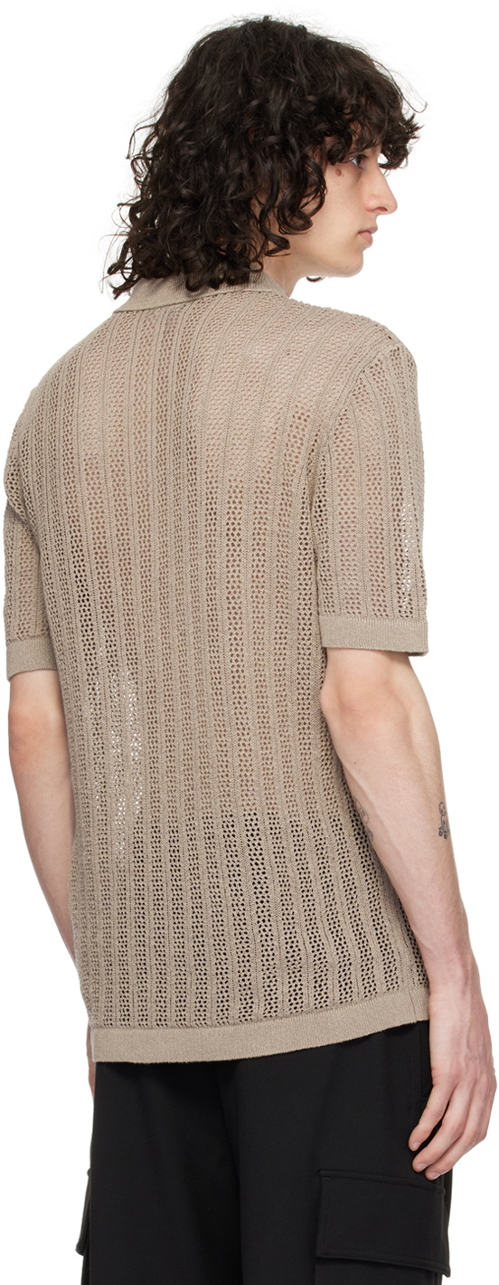 Emporio Armani Beige Half-Zip Polo